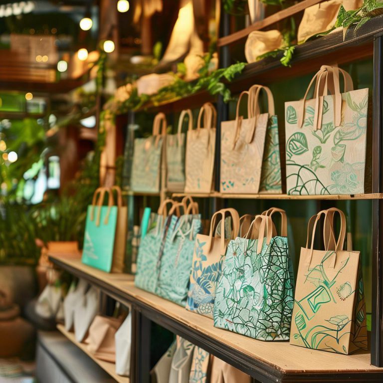 东方礼品店生物降解购物袋批发价：环保定制新选择